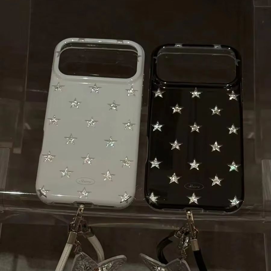 Phone Accessories Display - เคสโทรศัพท์ลายดาวเลเซอร์แบบเต็มหน้าจอสไตล์เกาหลี สำหรับ iPhone Ultra 18 17