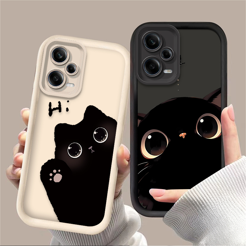 Xiaomi Phone Accessories - เคสโทรศัพท์ลายแมวน่ารักตาโต สำหรับ Xiaomi Redmi Note 13
