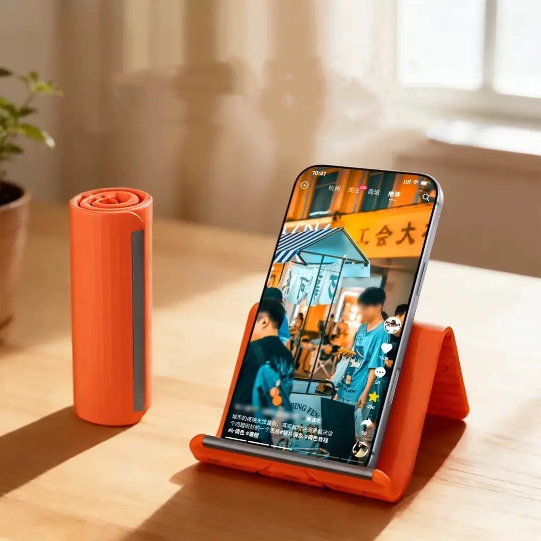 Phone Accessories Useful - ขาตั้งโทรศัพท์แบบพกพาซิลิโคนสำหรับวางบนโต๊ะ แท็บเล็ต แล็ปท็อป ดีไซน์สร้างสรรค์ ยืดหยุ่น พับได้