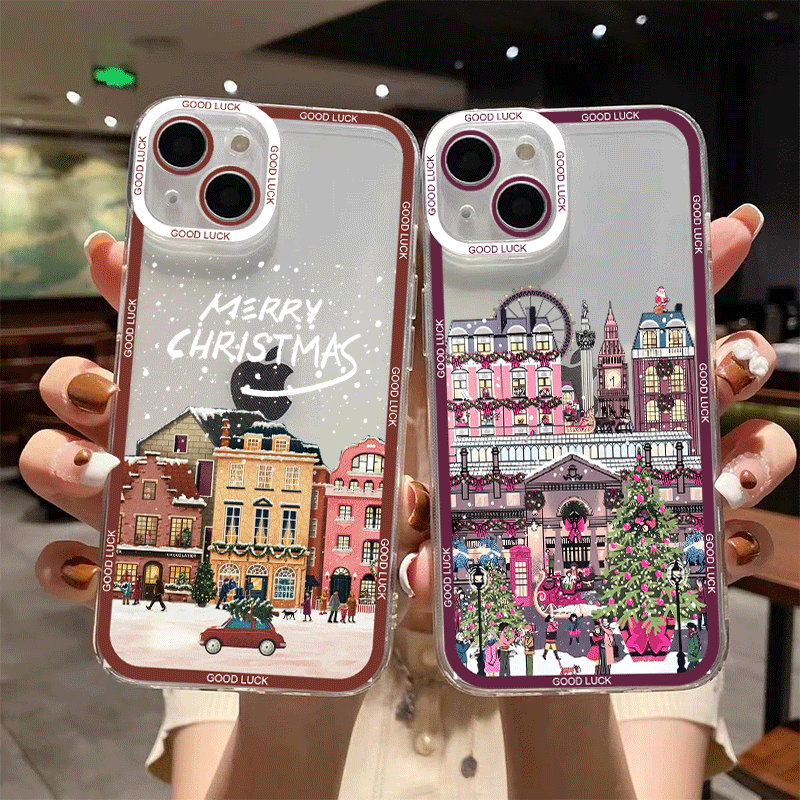 Xiaomi Phone Accessories - เคสโทรศัพท์ลายวิวถนนช่วงเทศกาลฤดูหนาว ปีใหม่ และคริสต์มาส สำหรับ Xiaomi Redmi