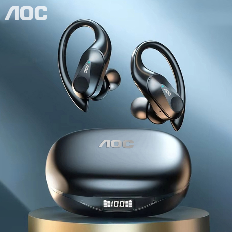 Wireless Earbuds Case - ช้อยส์ AOC ชุดหูฟังกีฬาไร้สายบลูทูธ 6.0 หูฟังกันน้ำ LED