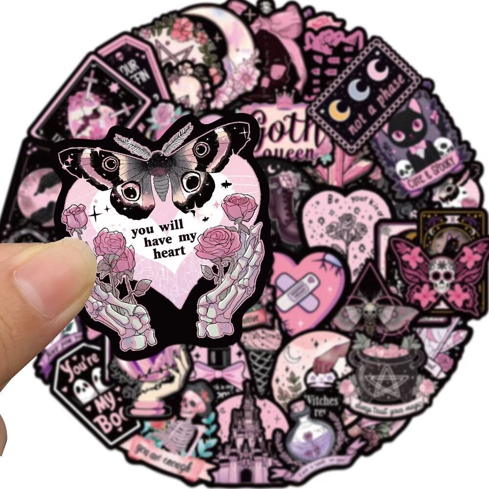 สติกเกอร์ลายโกธิคสีชมพูสไตล์ยุ - Phone Accessories China บทวิจารณ์และราคา