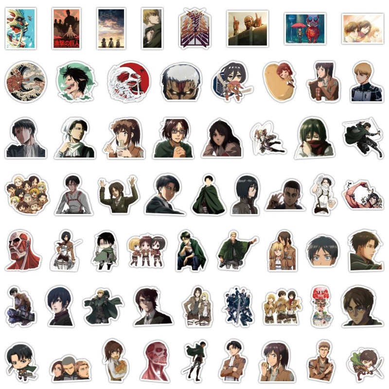 60 ชิ้นสติกเกอร์อนิเมะ Attack  - Phone Accessories Cute บทวิจารณ์และราคา