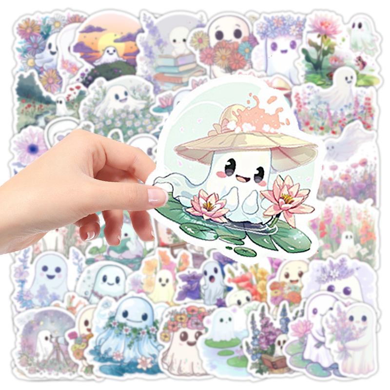 50PCS น่ารักสีขาว Ghost Graffi - Phone Accessories For Kids บทวิจารณ์และราคา